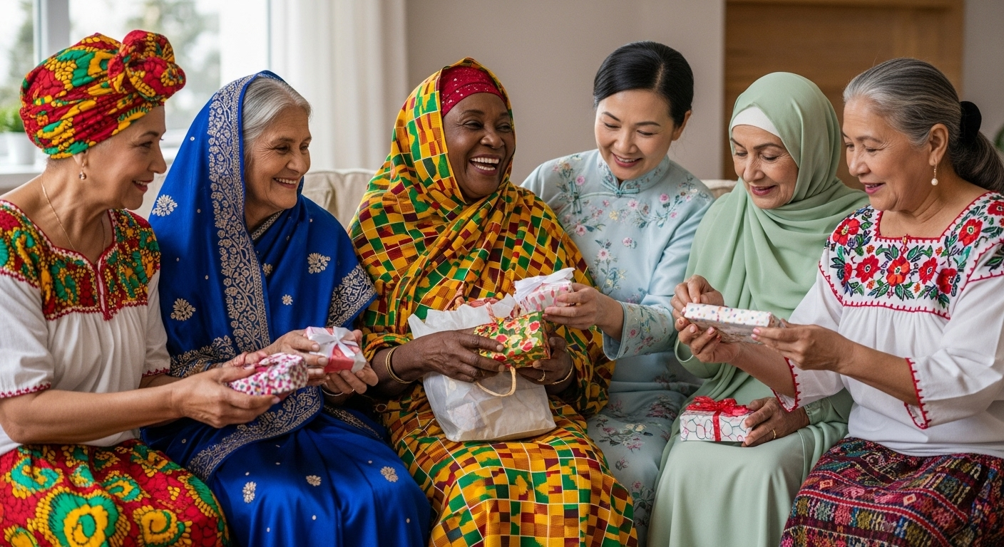 Diverse grandmothers from different cultures