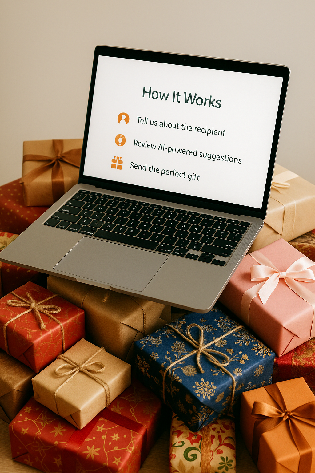 How It Works - Laptop with Gifts